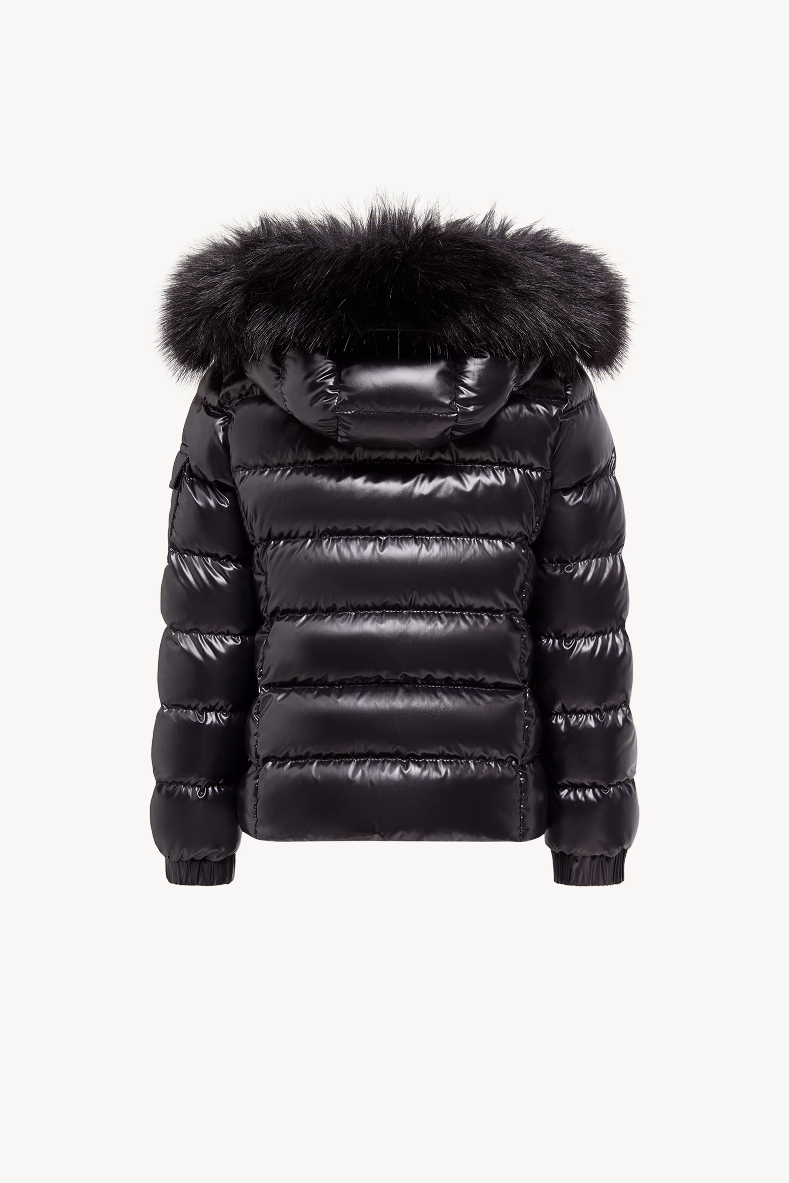 Badyf Hooded Faux Fur-Trimmed Down Jacket Girl Black Moncler 3